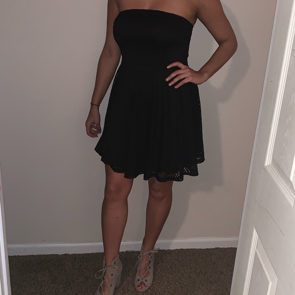 Express black strapless Lacey dress